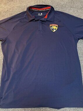 Florida Panthers Fanatics Blue Polo NHL XL Mens Short Sleeve Authentic Pro